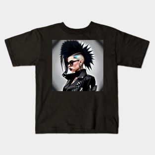 Punk Rock Mohawk Girl Kids T-Shirt